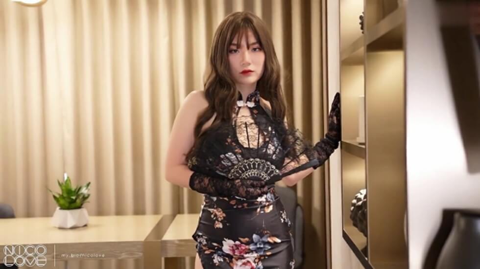 NicoLove 你梦中的亚洲女孩黑丝旗袍诱惑口交被爆操 海报
