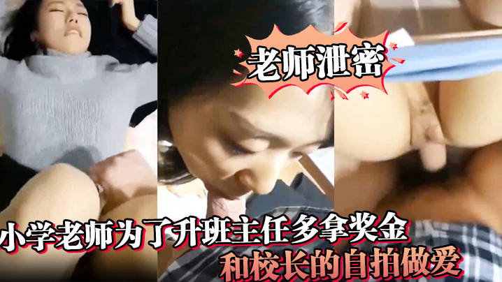 【老师泄密】小学老师为了升班主任多拿奖金，和校长的自拍做爱。肉丝袜内裤都来不及脱了。校长这发动机真可以，v8加柴油的吧 海报